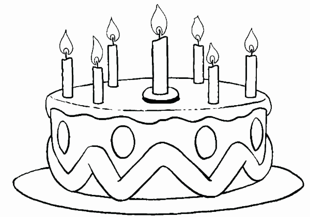 1024x718 Birthday Cake Coloring Pages Printa Coloring Collection Birthday