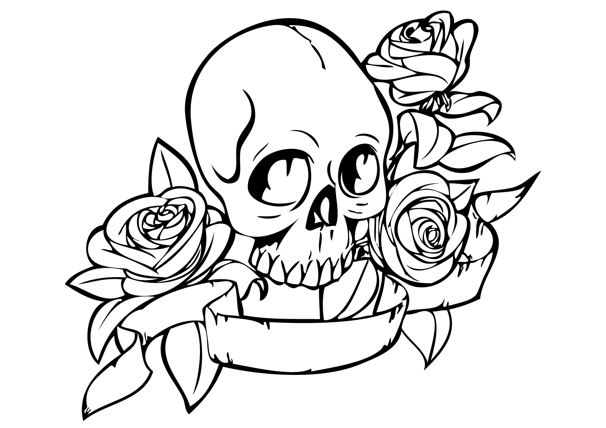 2000x1413 Cool Skull Coloring Pages Acpra