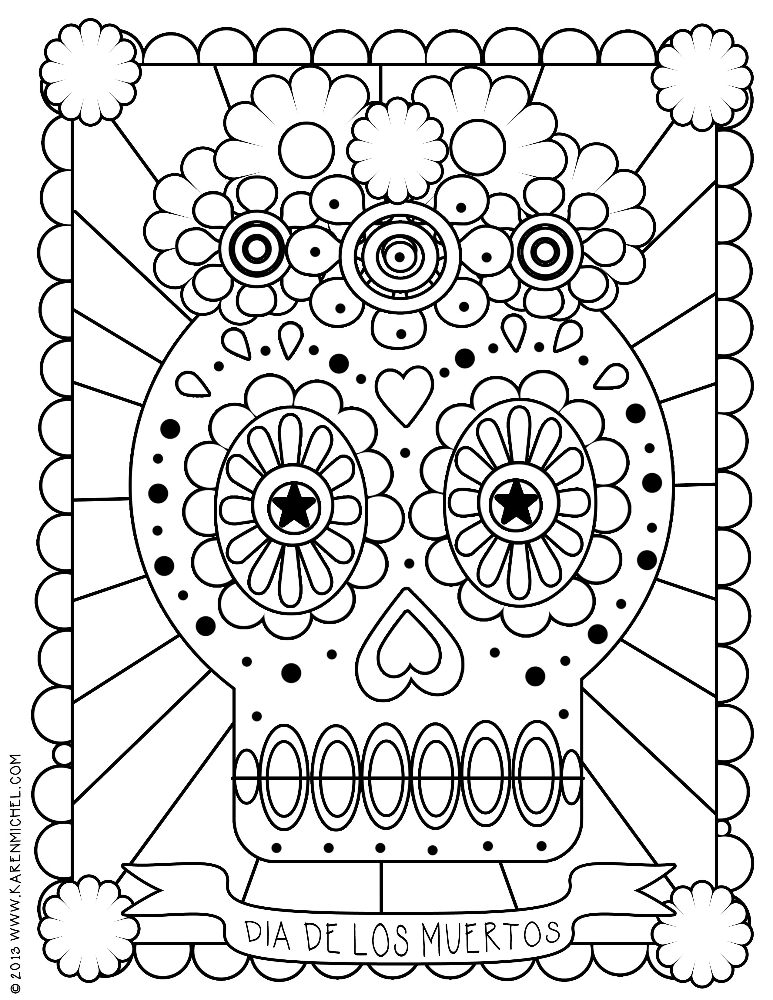 2550x3300 Awesome Calavera Coloring Page Free Coloring Pages Download