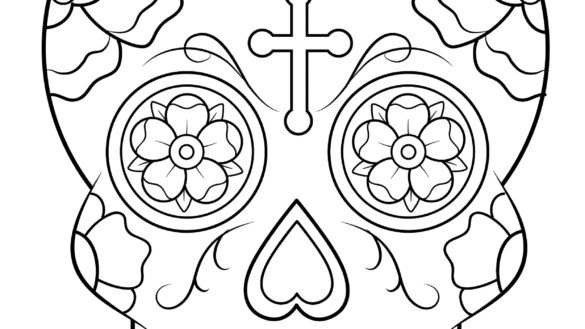 585x329 Calavera Mask Coloring Page Coloring Pages Avayehasti Calavera