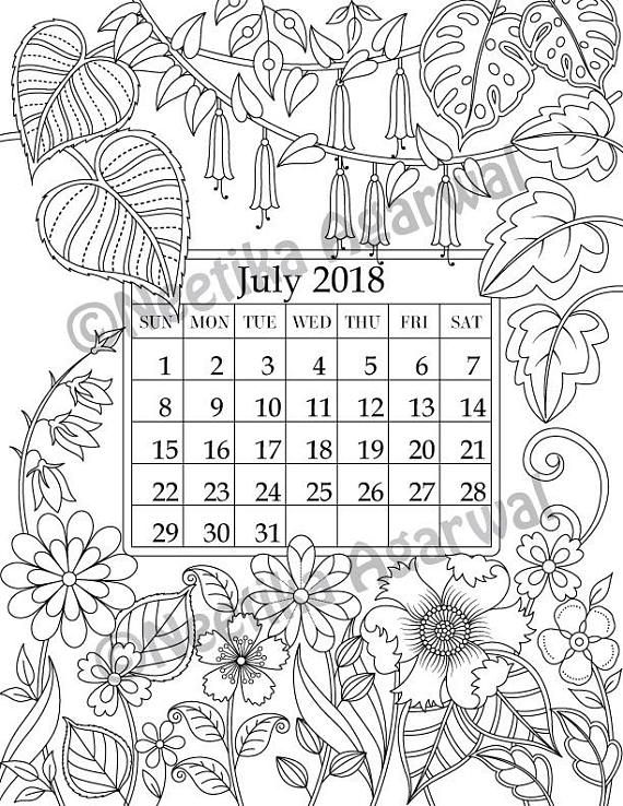 Calendar Coloring Pages
