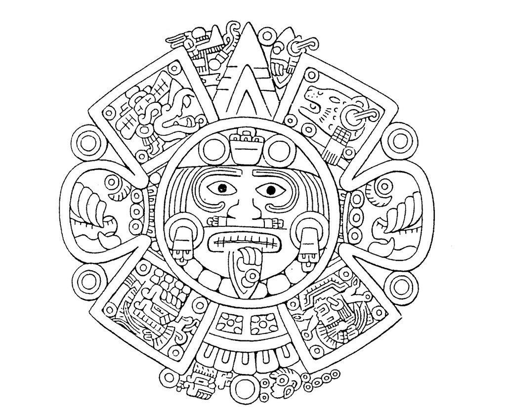1024x844 Aztec Coloring Pages Mayan Calendar Page New Printable Image Get