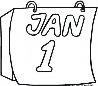 409x360 Printable New Year Calendar Coloring Page For Kidsfree Printable