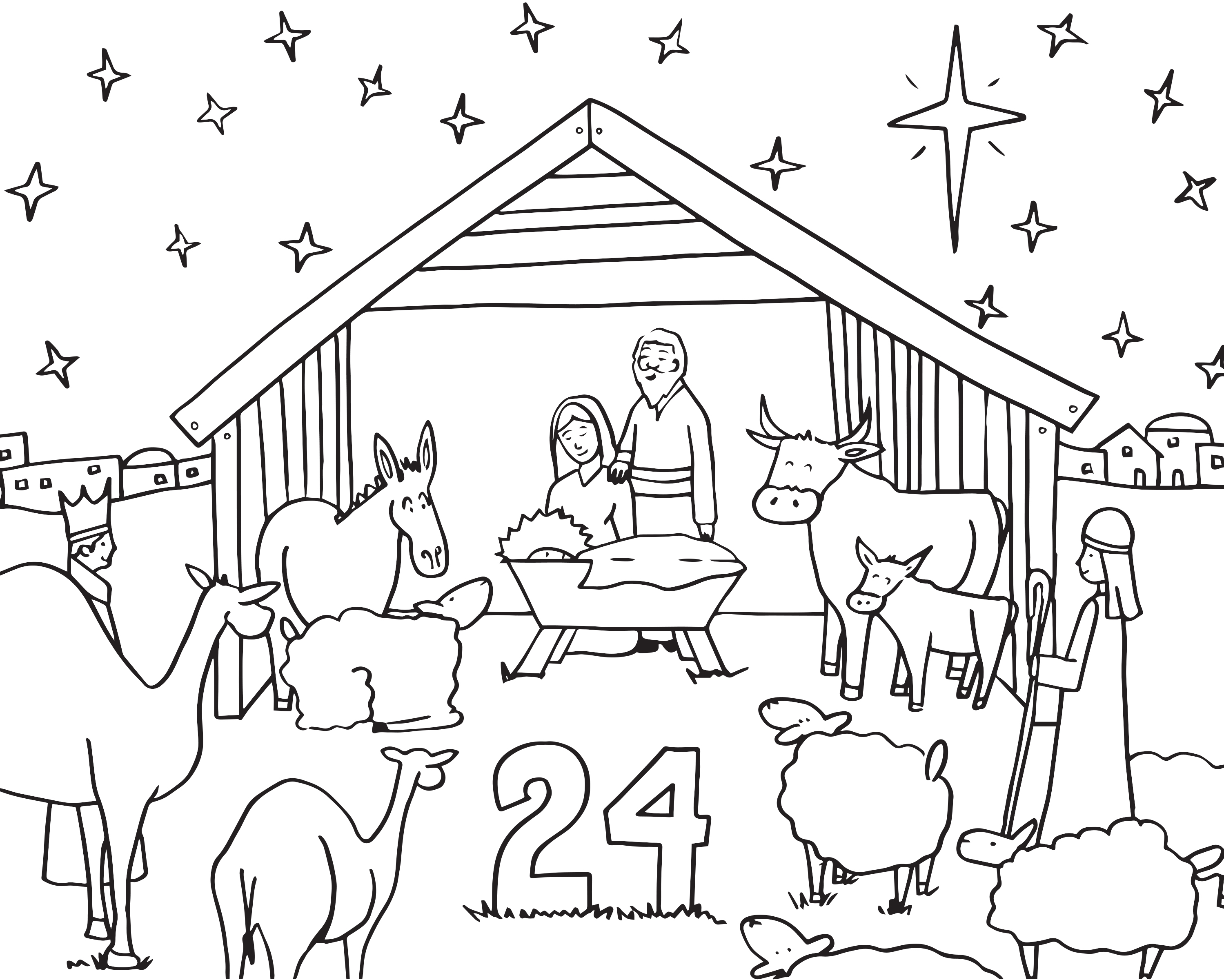 2998x2400 Advent Coloring Pages