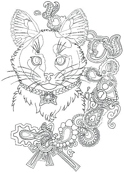 400x557 Jewelry Coloring Pages Jewelry Coloring Pages Calico Cat Coloring