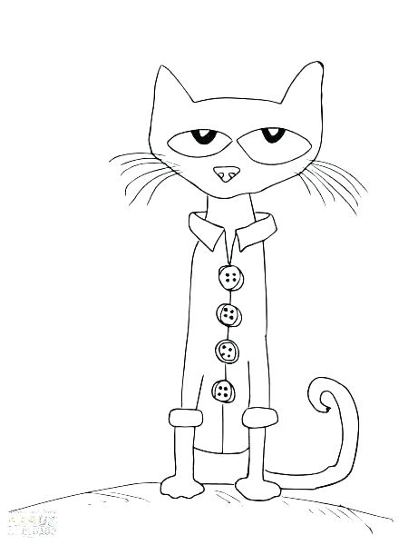 450x600 Pete The Cat Coloring Page Also The Cat Groovy Buttons Coloring