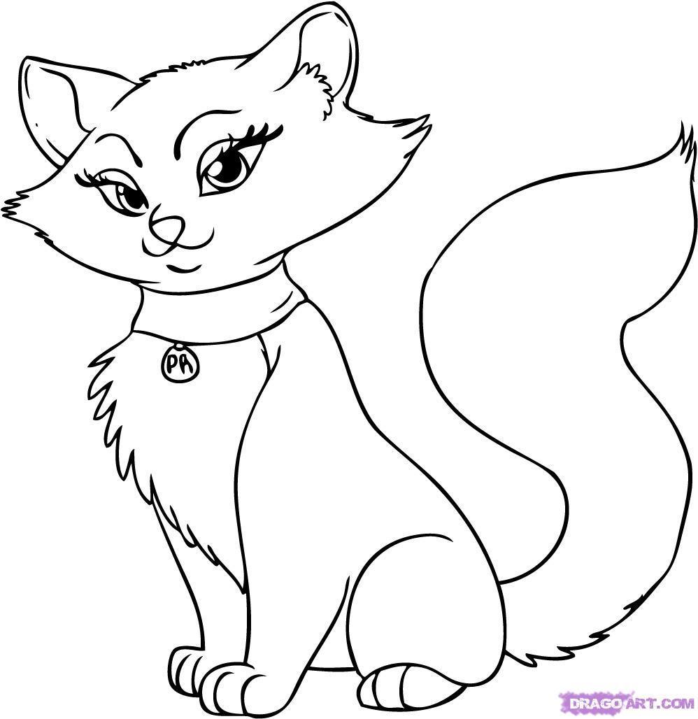 998x1028 Amazing Kitten Clipart Simple Cartoon Pencil And In Color