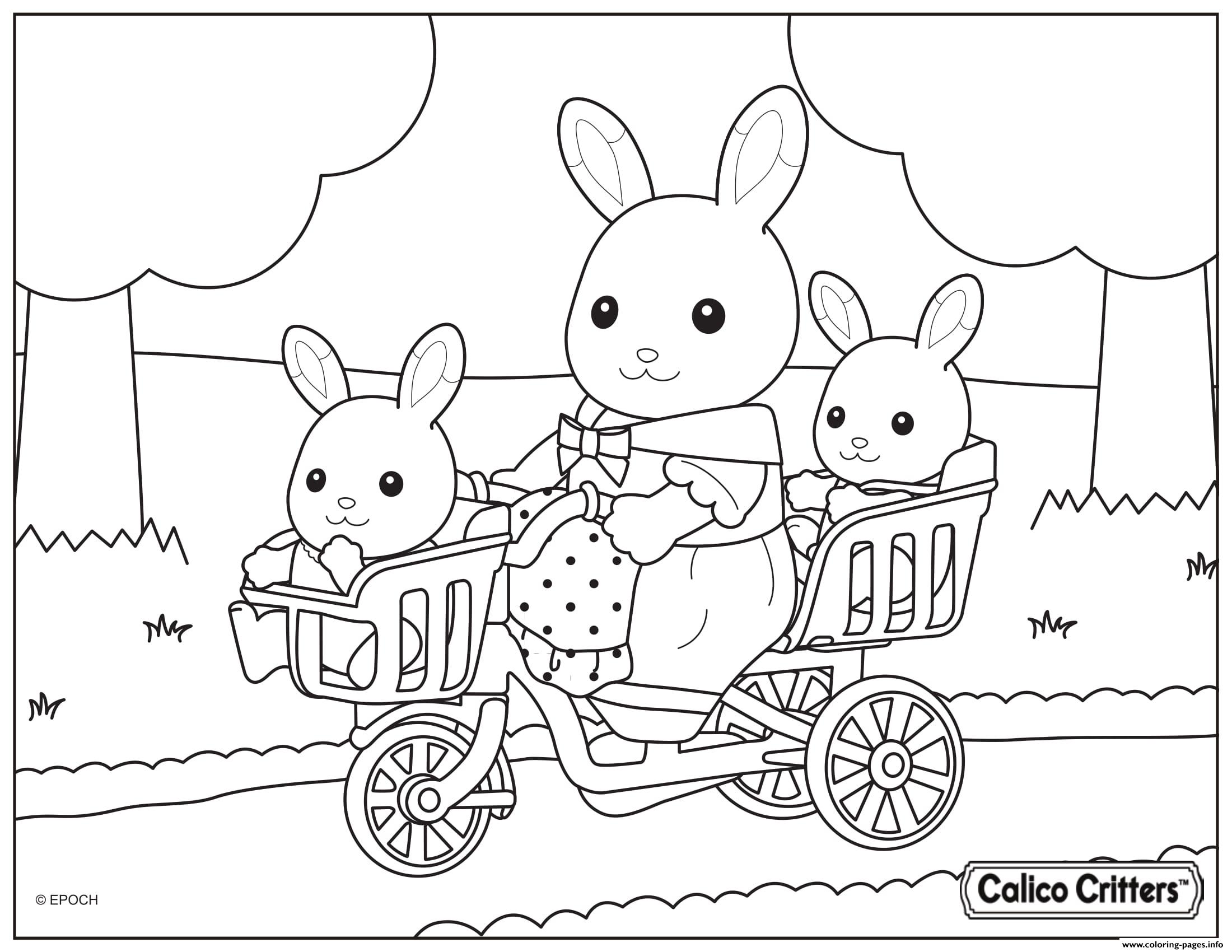 2200x1700 Calico Critters With Babies Bike Coloring Pages Printable