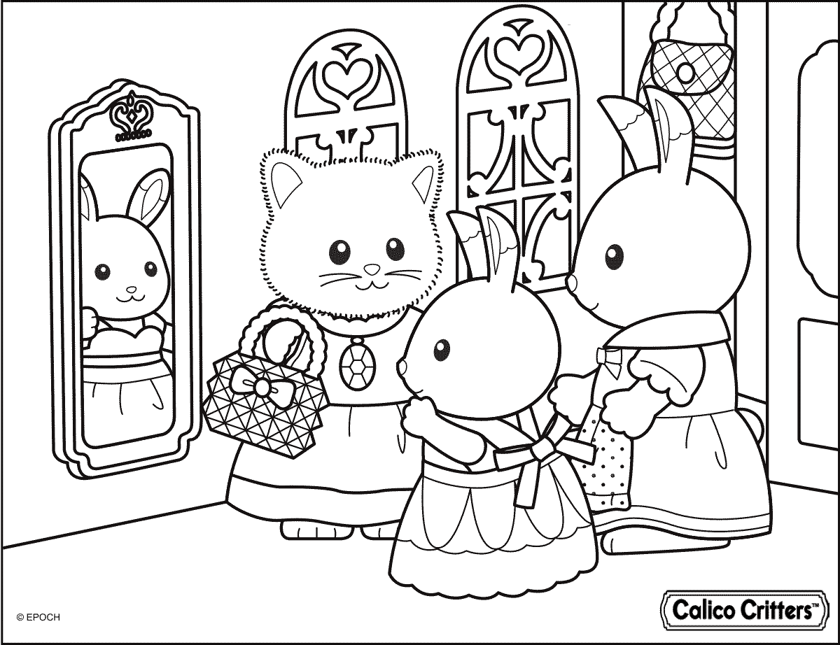 1200x922 Calico Critters Or Sylvanian Families Coloring Pages