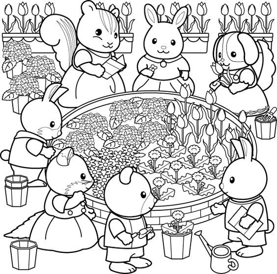 564x559 Sylvanian Families, Colouring Pages And Families
