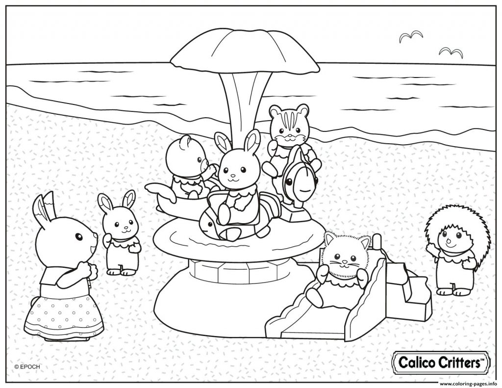 1024x791 Coloring Page ~ Coloring Pages Beach Calico Critters In The