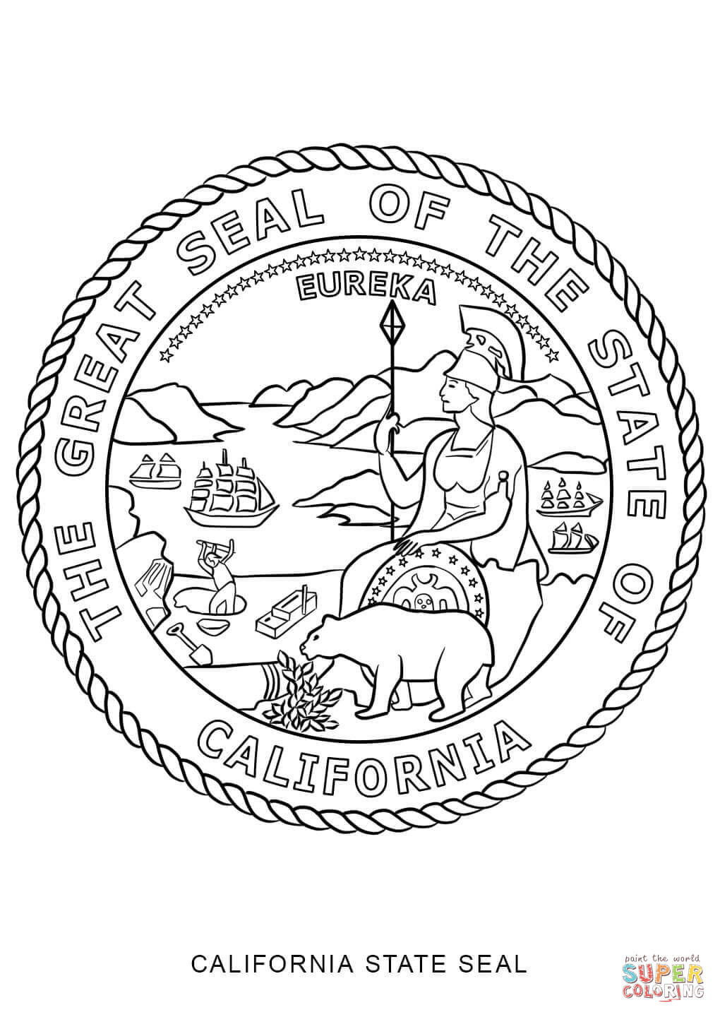 California Flag Coloring Page