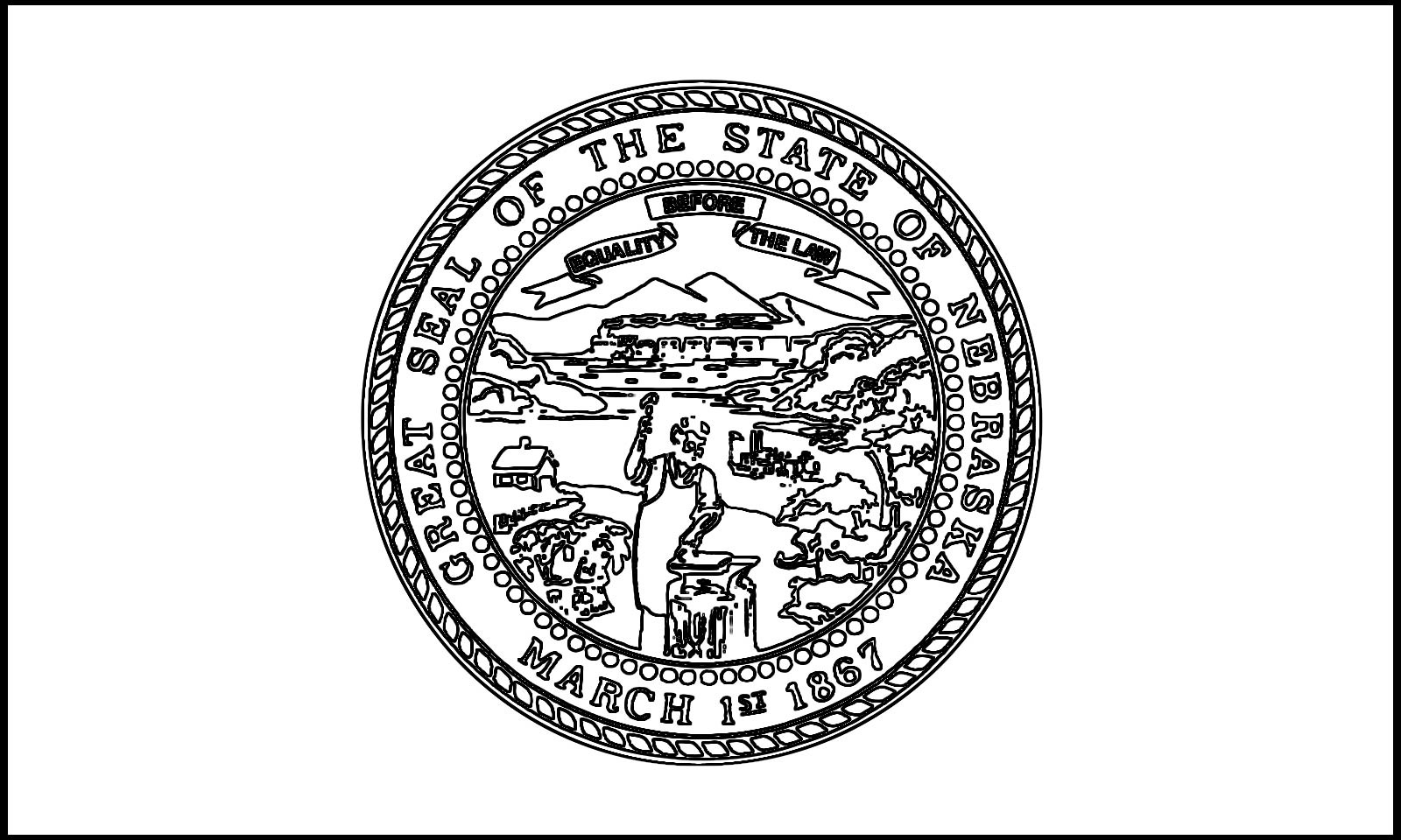 1600x960 Crammed Oregon State Flag Coloring Page Califo
