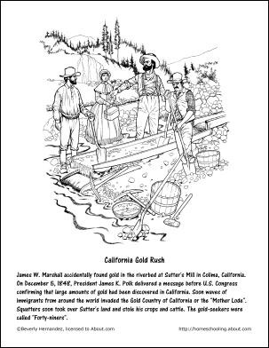 303x392 Learn About California With Free Printable Workheets Gold Rush