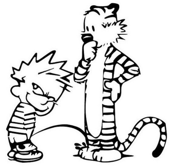 567x551 Calvin Peeing To The Hobbes Coloring Sheet 50 Calvin And Hobbes