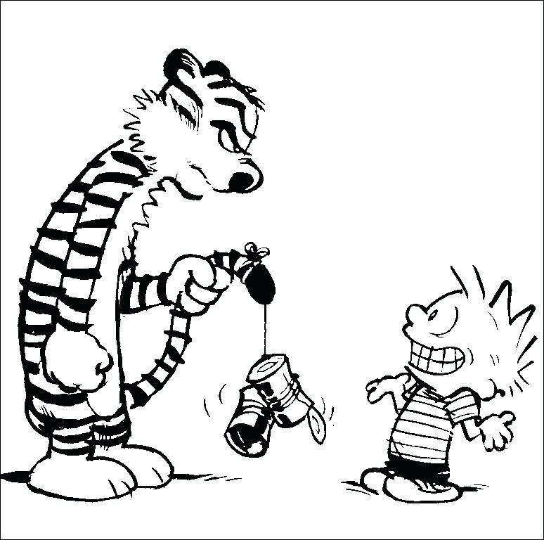 774x768 Coloring Calvin And Hobbes Coloring Pages Hugging Poster Print