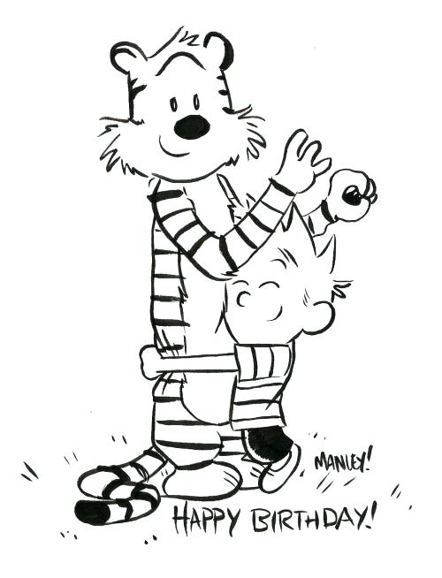 500x654 Calvin And Hobbes Coloring Pages And Drawn For Their Birthday