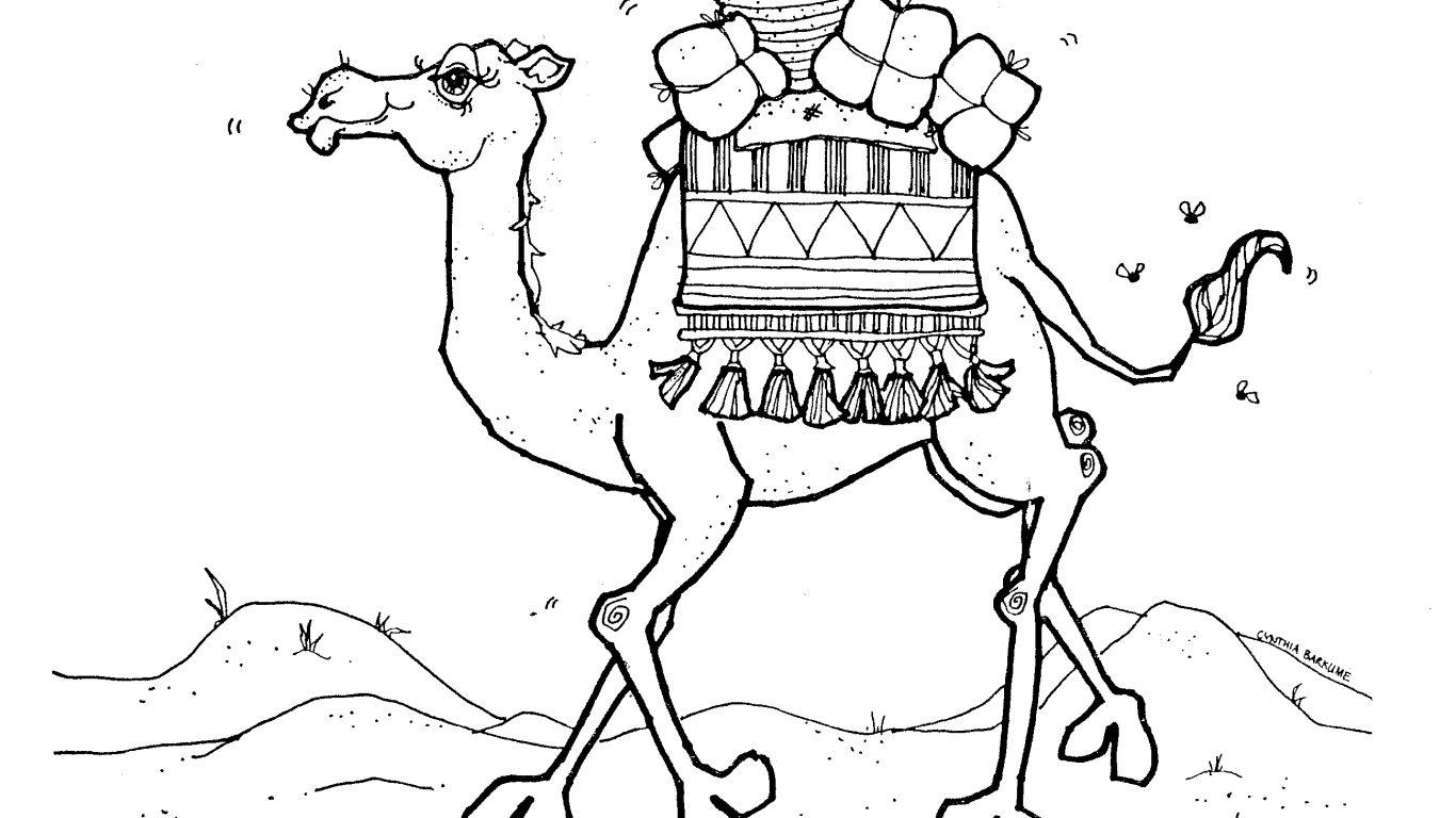 1366x768 Drawn Cameling Page Pencil And In Coloring Pages Camel Free