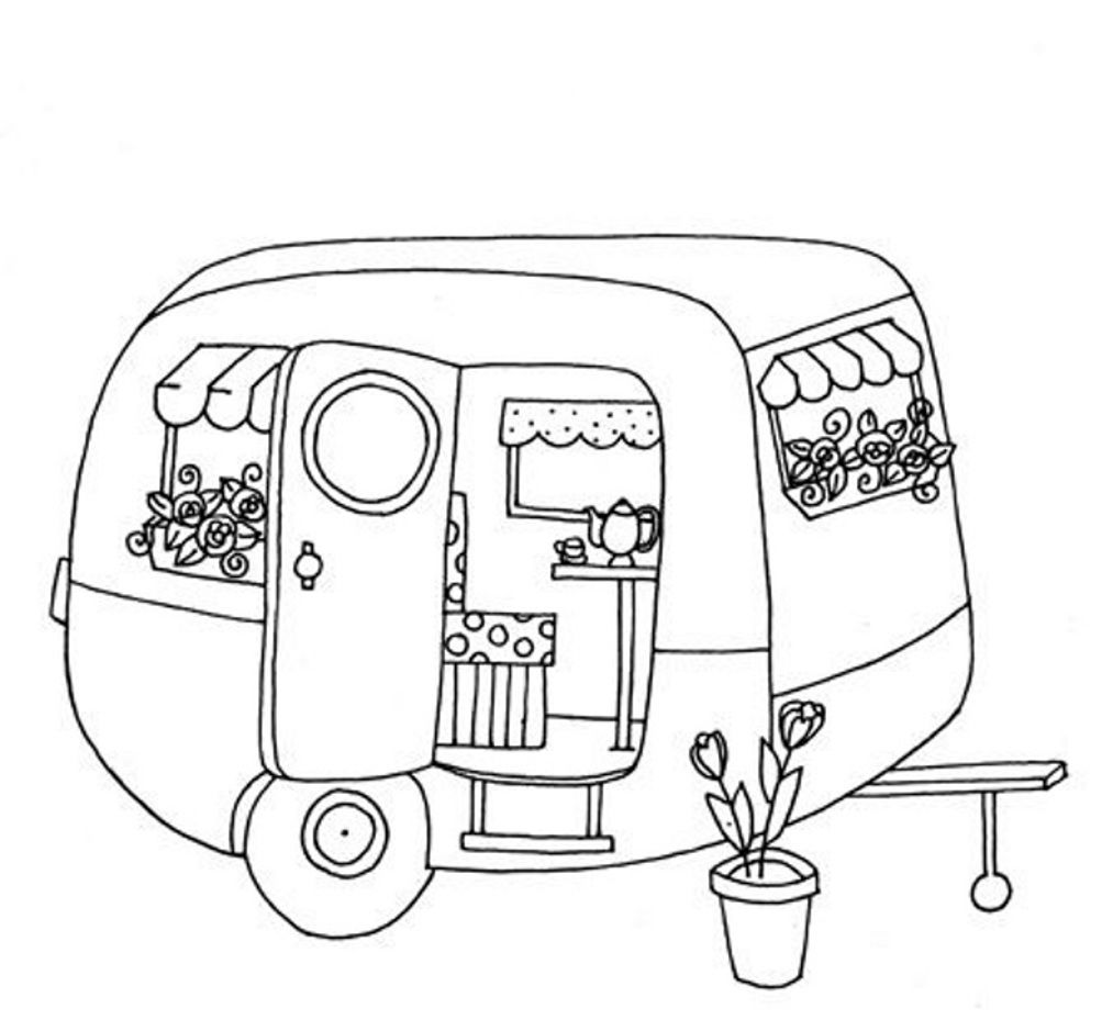 1013x939 Camper Trailer Coloring Pages