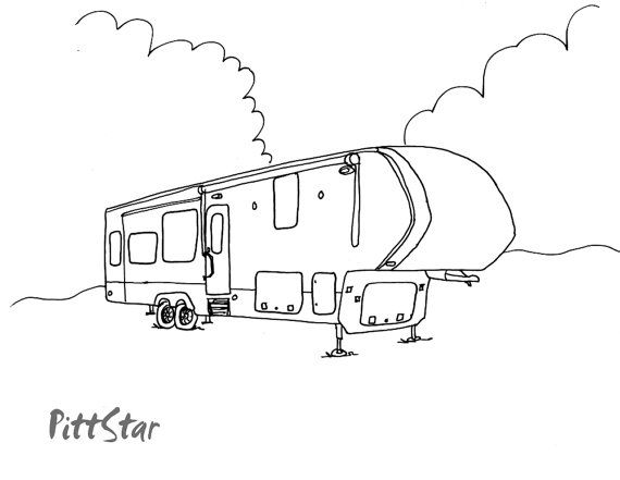 570x441 Instant Download 5th Wheel Travel Trailer Printable Par Pittstar