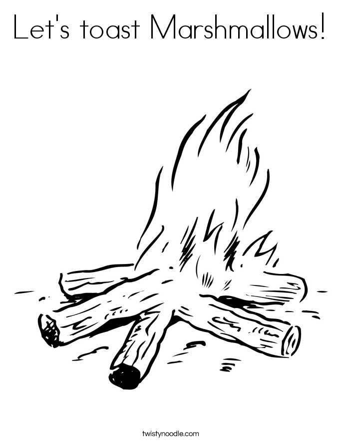 685x886 Let's Toast Marshmallows Coloring Page