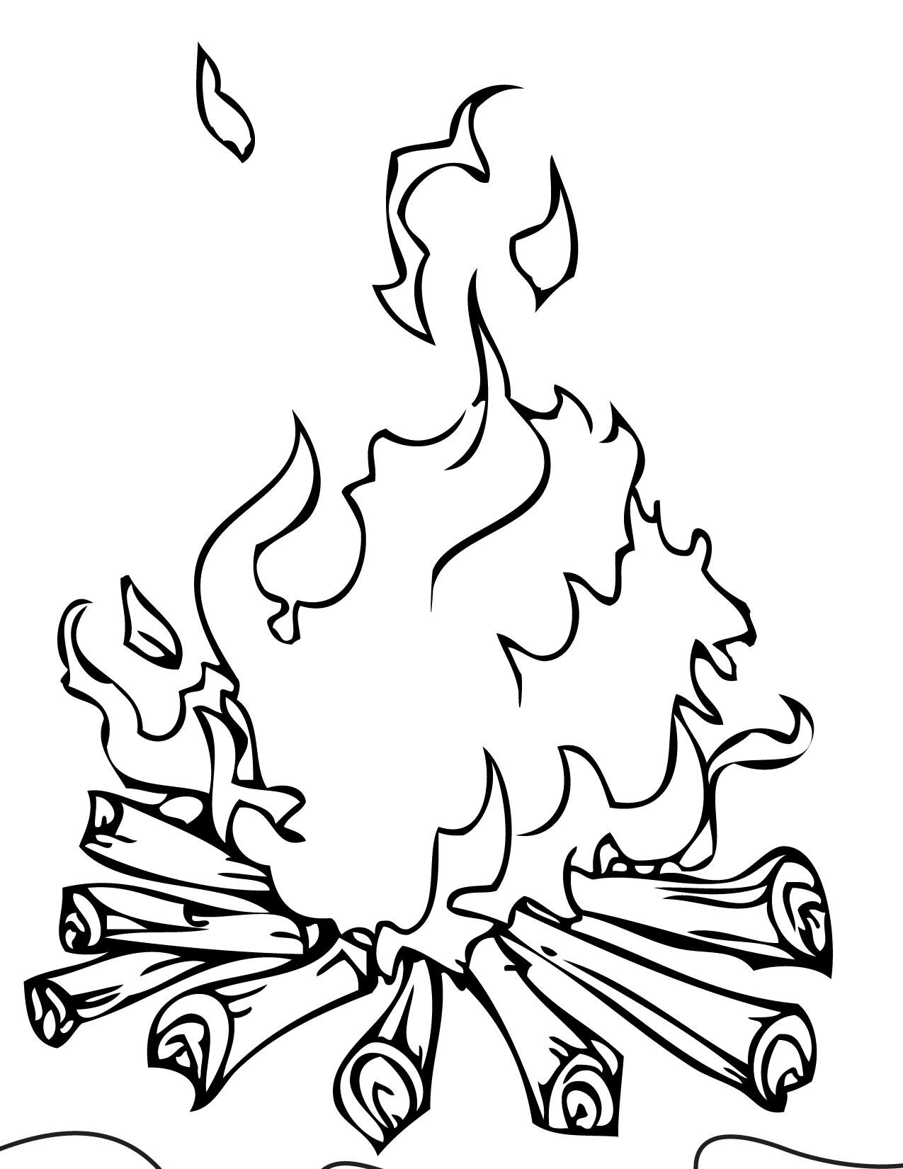1275x1650 Wonderful Campfire Coloring Pages Printable With Camping Endear