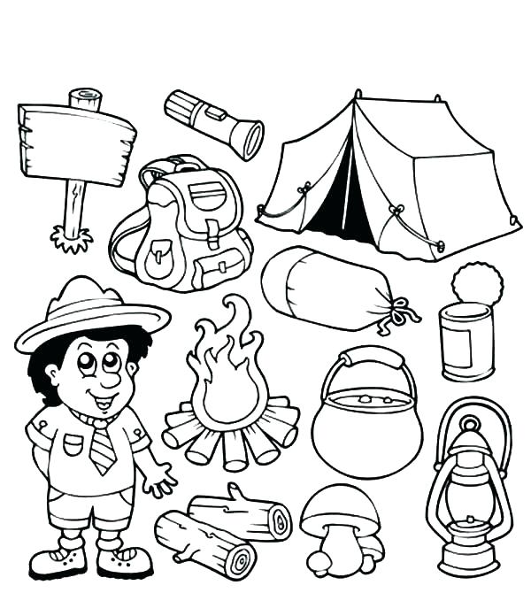 600x670 Camping Coloring Page Camping Colouring Pages Page Camping