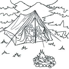 236x236 Free Printable Camping Coloring Sheets Camping And Forest Theme