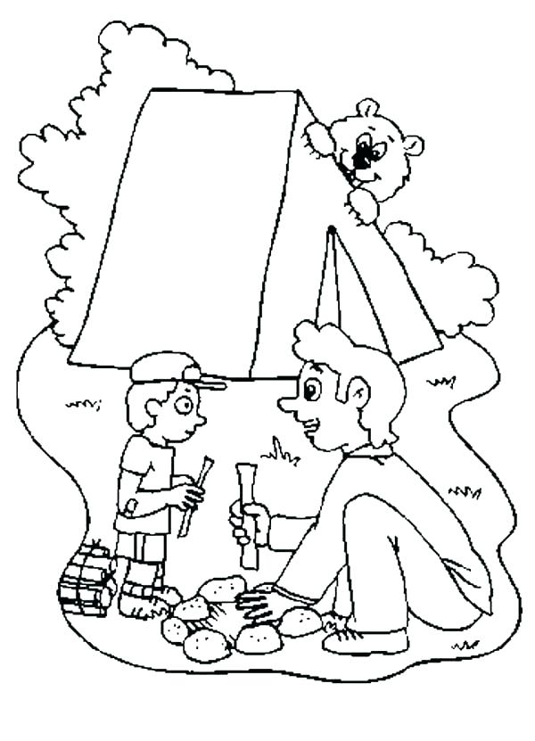 600x831 Camping Coloring Page Camping Coloring Pages Campfire Coloring