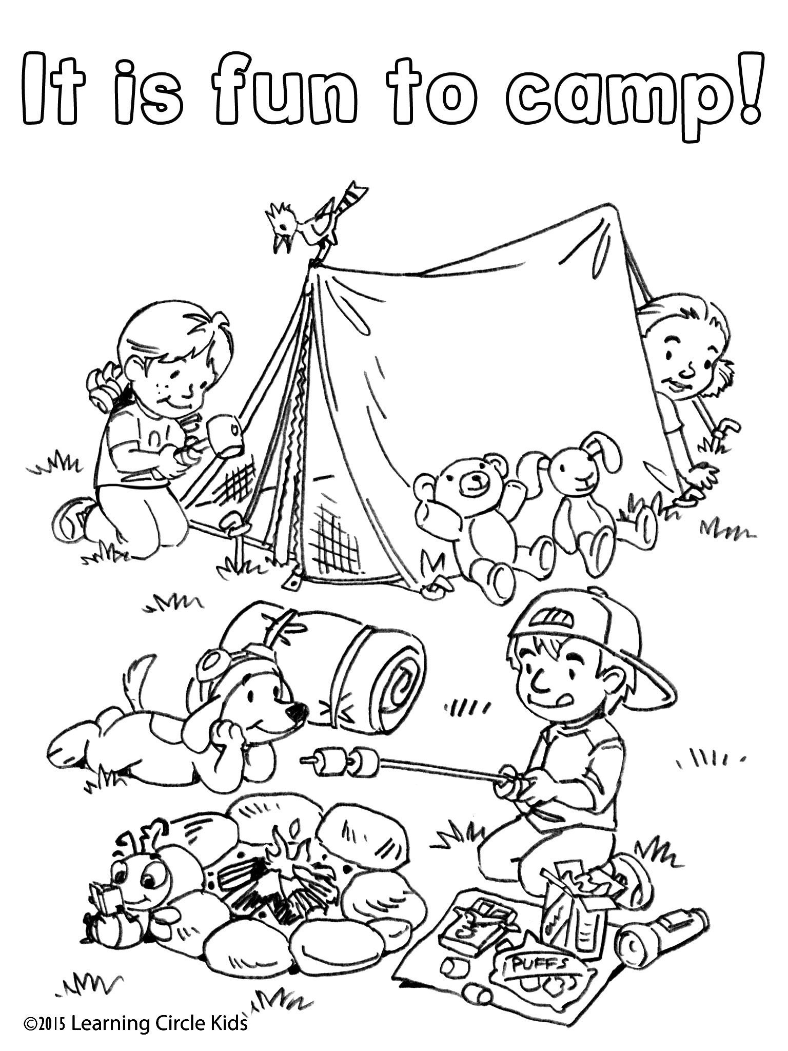 Camping Coloring Pages For Toddlers