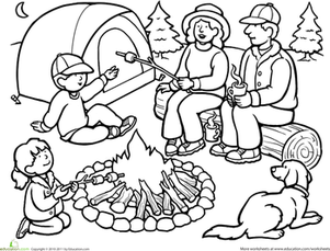 301x229 Camping Coloring Pages Preschool To Tiny Camping Coloring Pages
