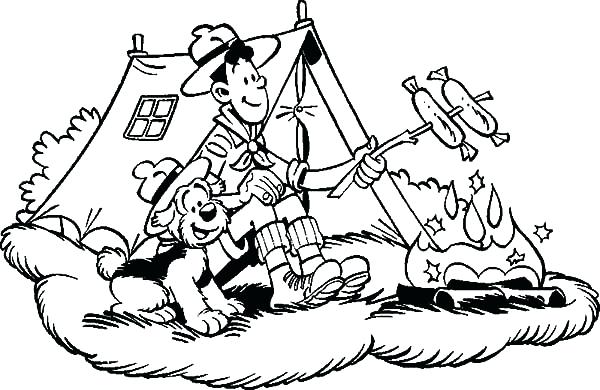 600x390 Camping Coloring Book As Well As Printable Camping Coloring Pages