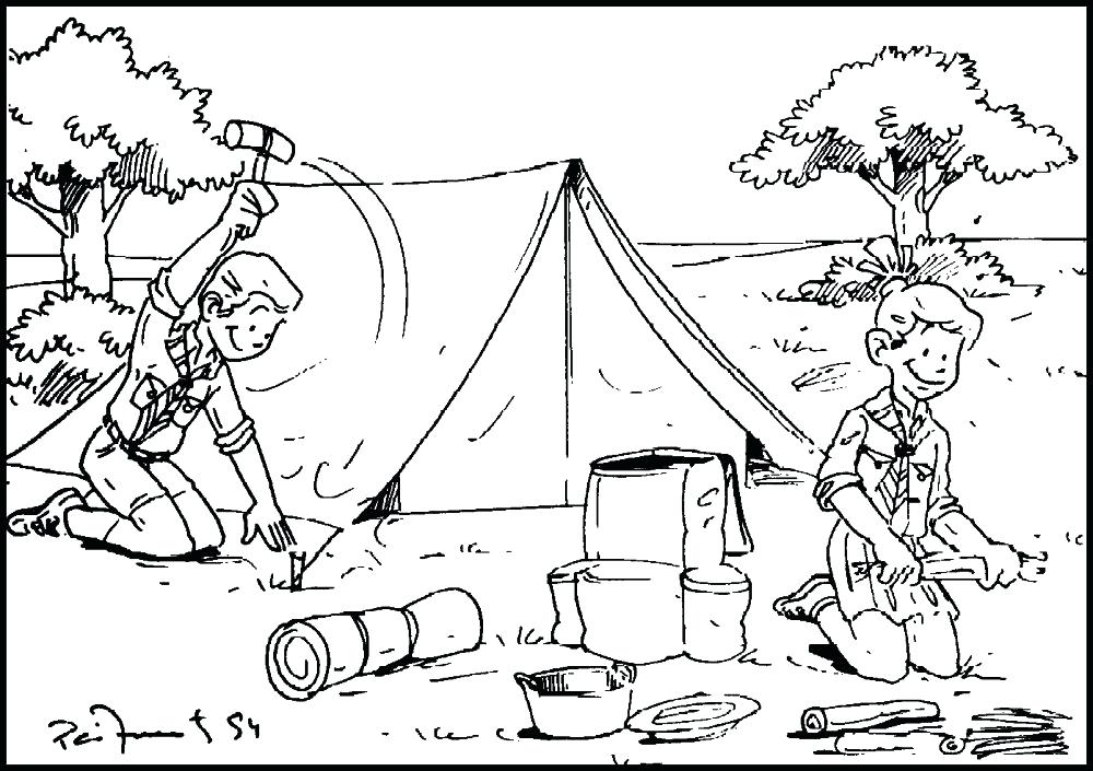 1000x705 Camp Coloring Pages Camp Coloring Pages Camping Coloring Pictures