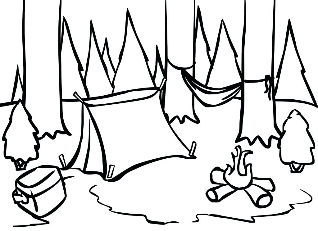 1024x744 Coloring Page ~ Camping Coloring Page Pages Printable Camping
