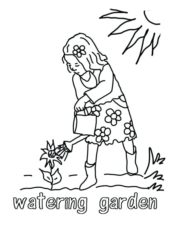 600x844 Plants Coloring Page Growing Plants Watering Can Coloring Page