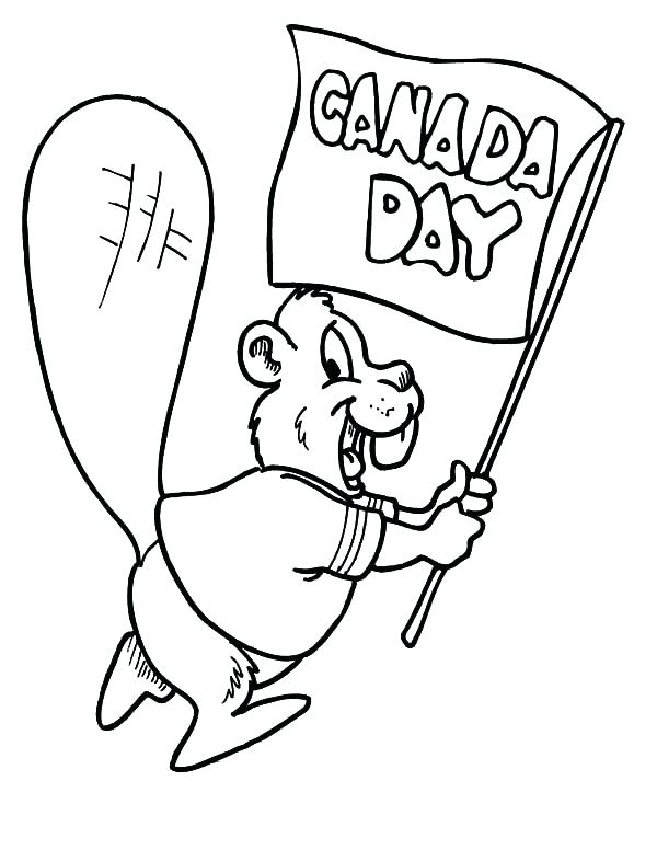 600x776 Canada Coloring Pages Beaver Waving Flag On Day Coloring Pages
