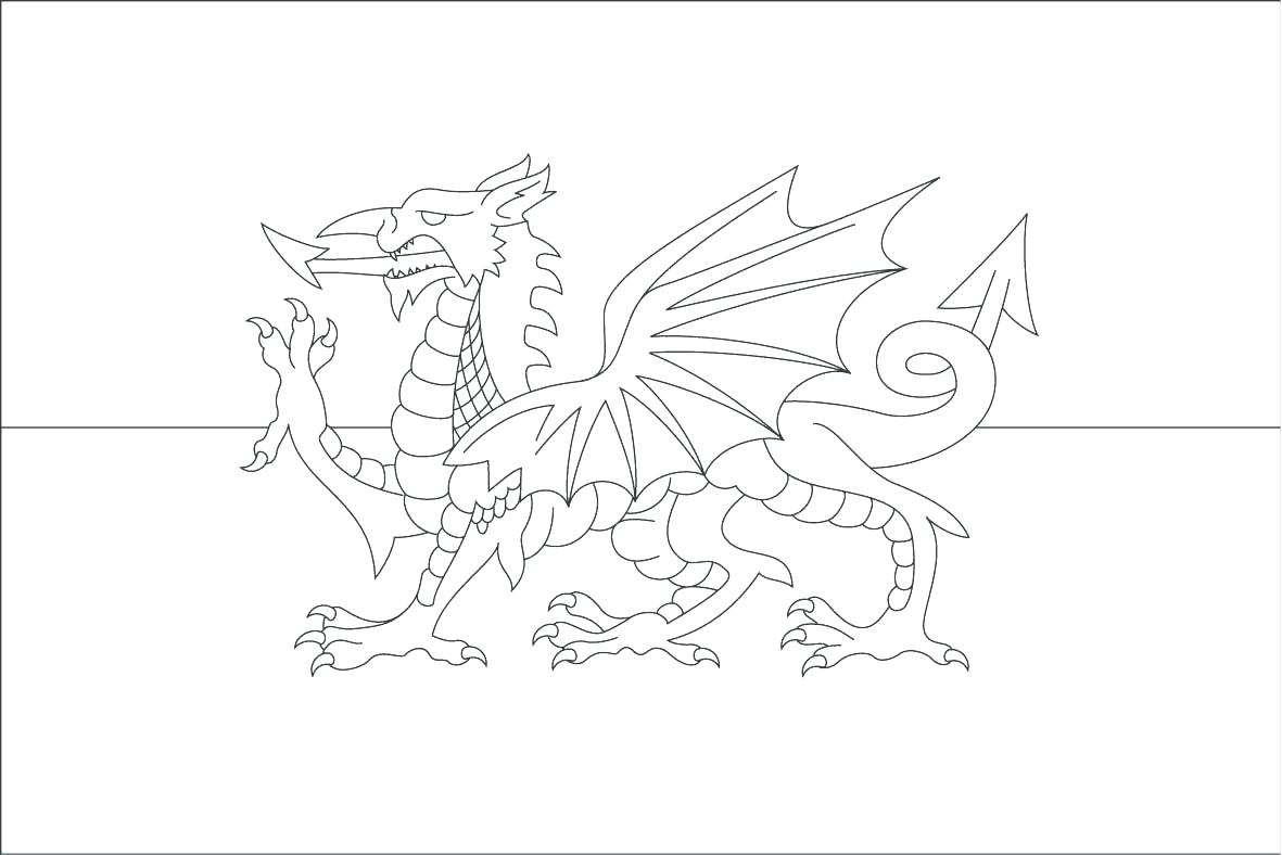 1181x788 Popular Wales Flag Coloring Page Of Free Print