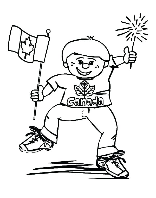600x761 Canada Flag To Color