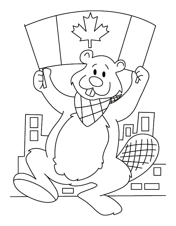 600x771 A Canadian Beaver With Canada Flag On Memorable Canada Day