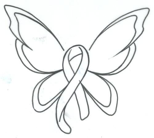 500x448 Breast Cancer Ribbon Coloring Pages Butterfly Ribbon 7 Breast
