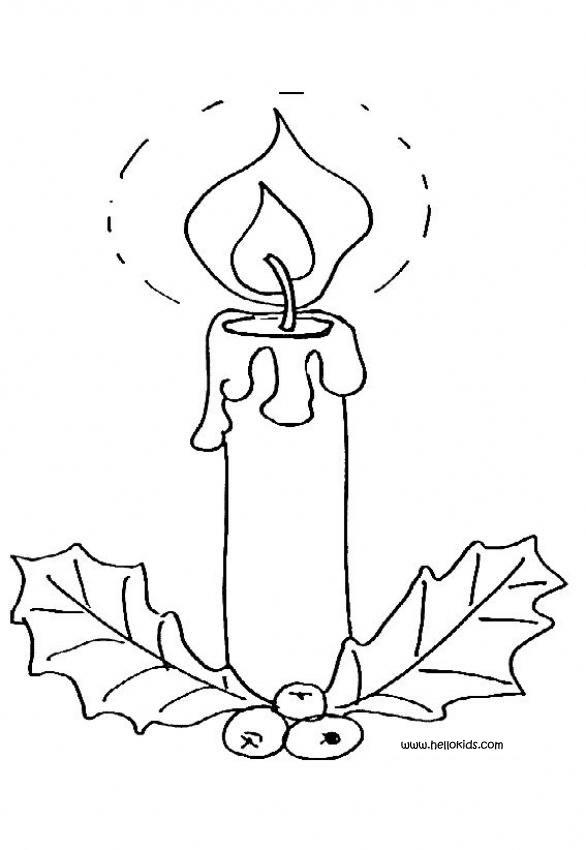 586x850 Christmas Candles Coloring Pages