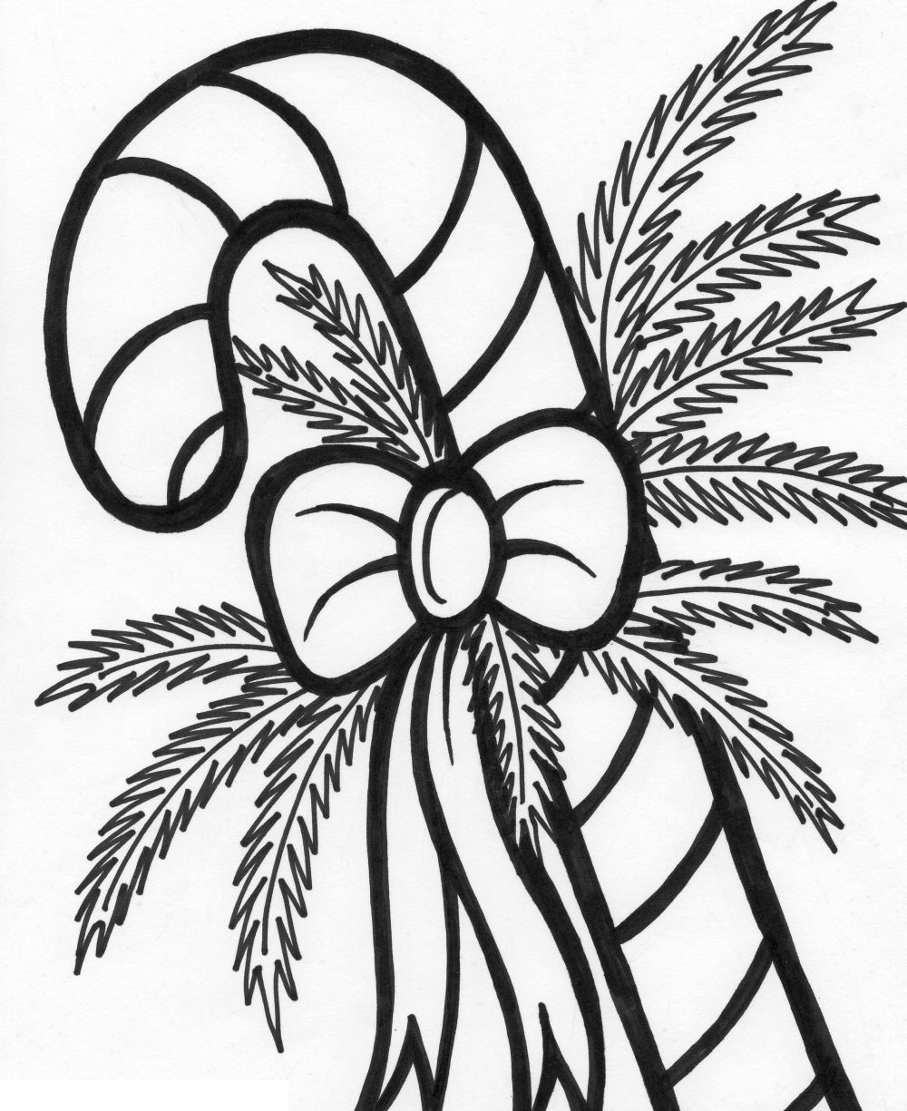 Candy Cane Coloring Page