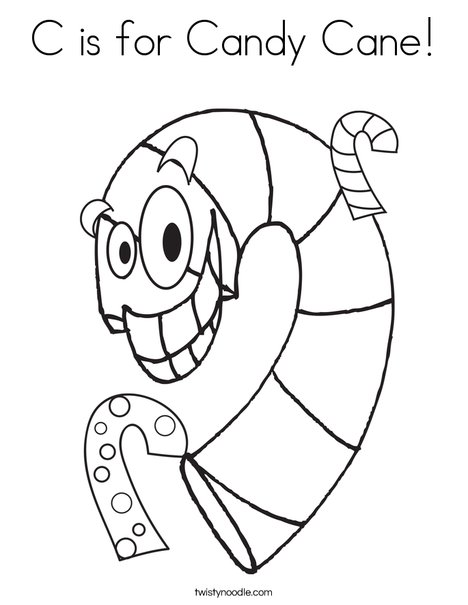 468x605 C Is For Candy Cane Coloring Page