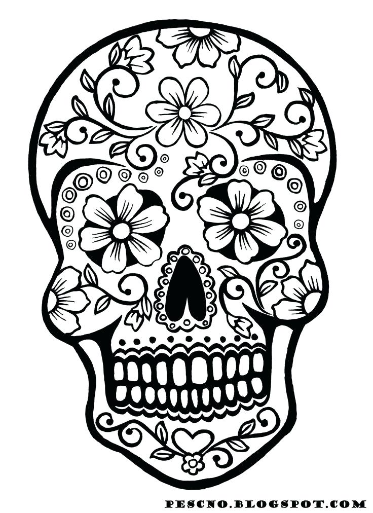 736x1012 Free Printable Sugar Skull Coloring Pages Coloring Pages Sugar