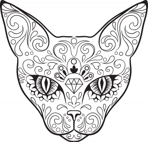 500x479 Sugar Skull Animal Coloring Pages