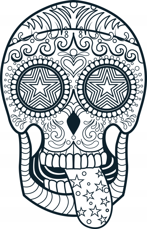 500x777 Sugar Skull Coloring Page 3 Calaveras, Mandalas Y Dia De Las Muertos