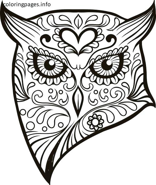 500x592 With Animal Sugar Skull Coloring Pages Sugar Skulls Coloring Pages