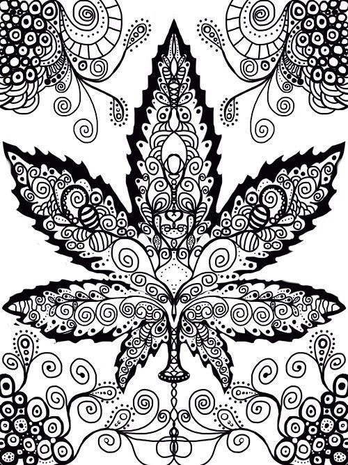 500x667 Cannabis Adult Coloring Pages Paisley Printable