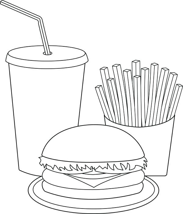 600x701 Junk Food Coloring Pages Junk Food Can Cause Many Illness Coloring