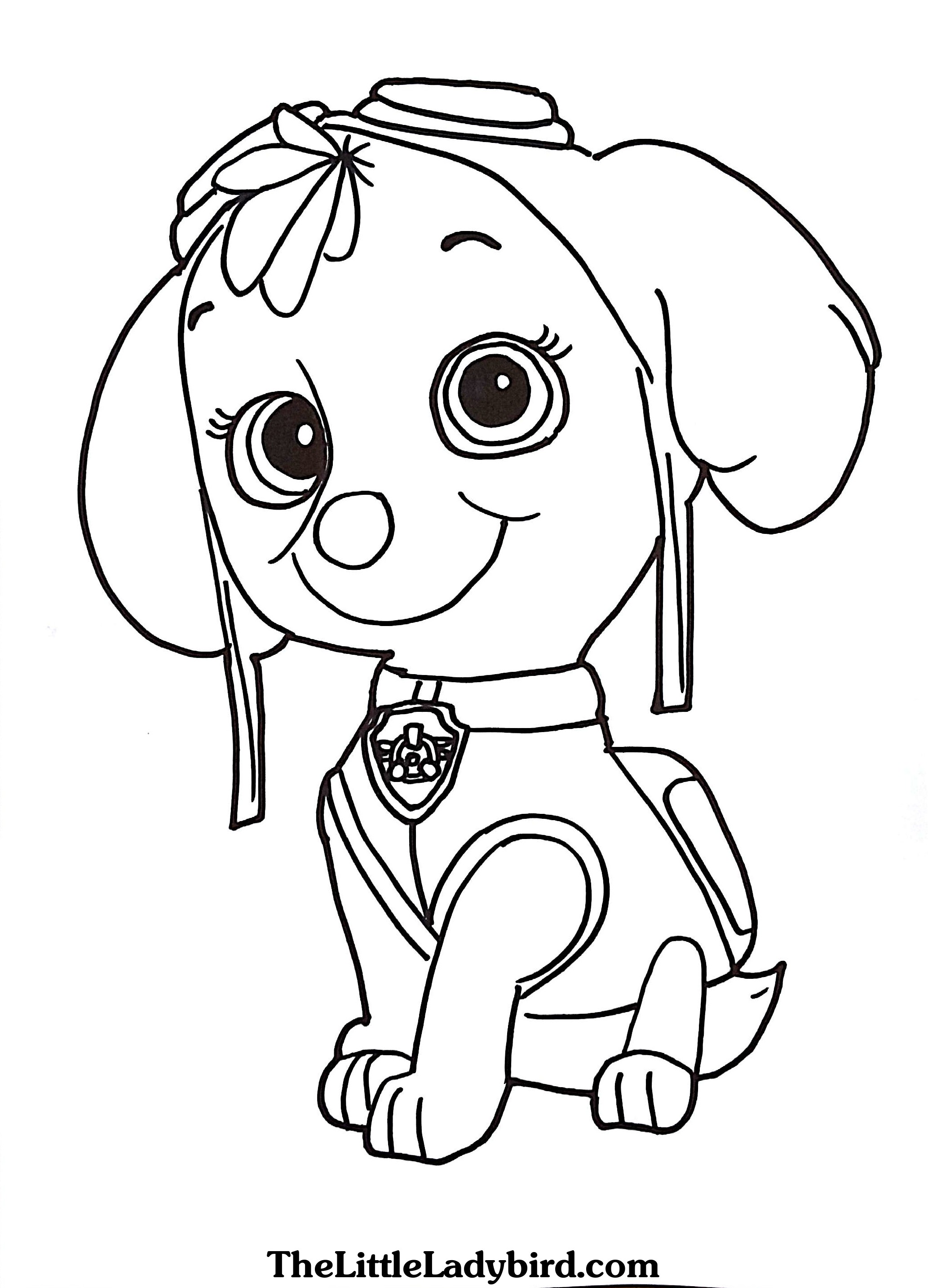 2066x2866 Paw Patrol Marshall With Water Cannon Coloring Page Free